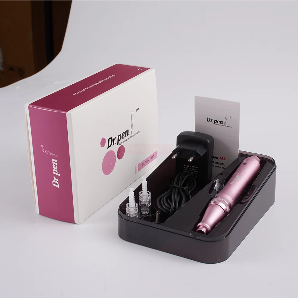 ปากกาแต้มสิวไร้สาย dr.pen M7 W ของแท้พร้อมตลับเข็ม32ตลับหมึกเข็มขนาดเล็กเพื่อการรักษาผมร่วงต่อต้านริ้วรอย
