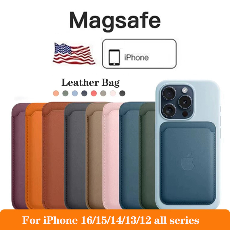 Funda de cuero tipo billetera Original de lujo Apple Magsafe para iPhone 12 13 14 15 16 Pro Max S24 tarjetero bolsa de teléfono accesorios de cubierta