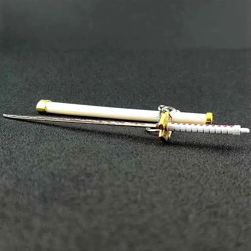 MINI Roronoa Zoro SAMURAI ดาบพวงกุญแจอะนิเมะพลาสติก Scabbard Key CHAIN แหวน Katana หัวเข็มขัดสําหรับชายคอสเพลย์ของเล่นเครื่องประดับของขวัญ