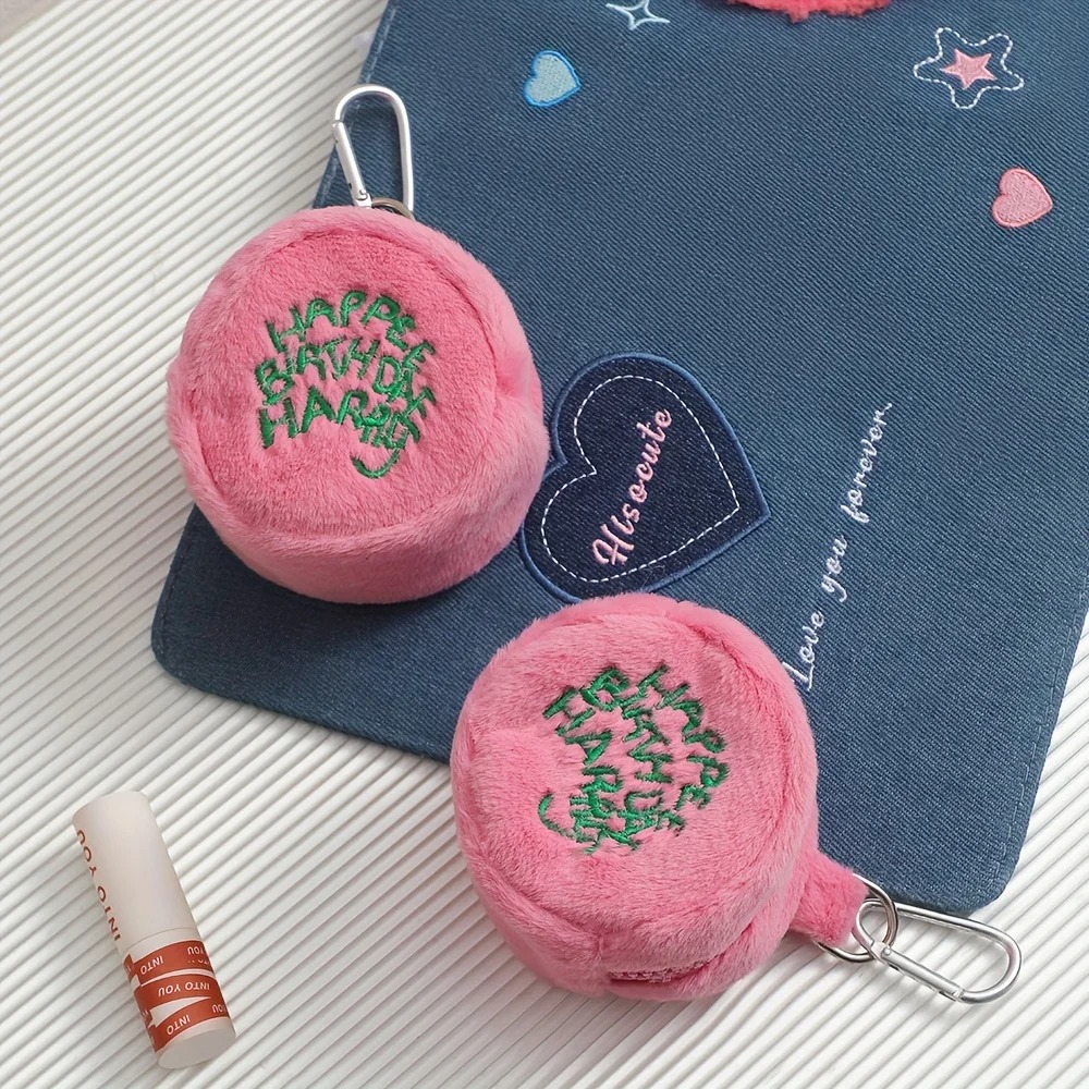Bolsa de cosméticos de felpa bonita, monedero bordado con letras portátiles, bolsa colgante, sobre para lápiz labial perfecto, bolsa de identificación para viajar, 1 ud.