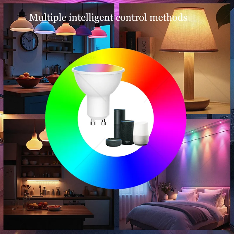 ZigBee GU10 WIFI Lampadine LED intelligenti RGB CW Bianco 5W Lampade dimmerabili Lampadine di controllo APP Funziona con Alexa/Google Siri lampada interruttore