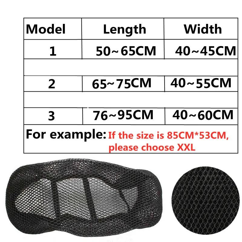 Coprisedile per bici elettrica con imbottitura antiscivolo in tessuto a rete 3D per moto Coprisedile per ventilazione con design a nido d'ape fresco estivo