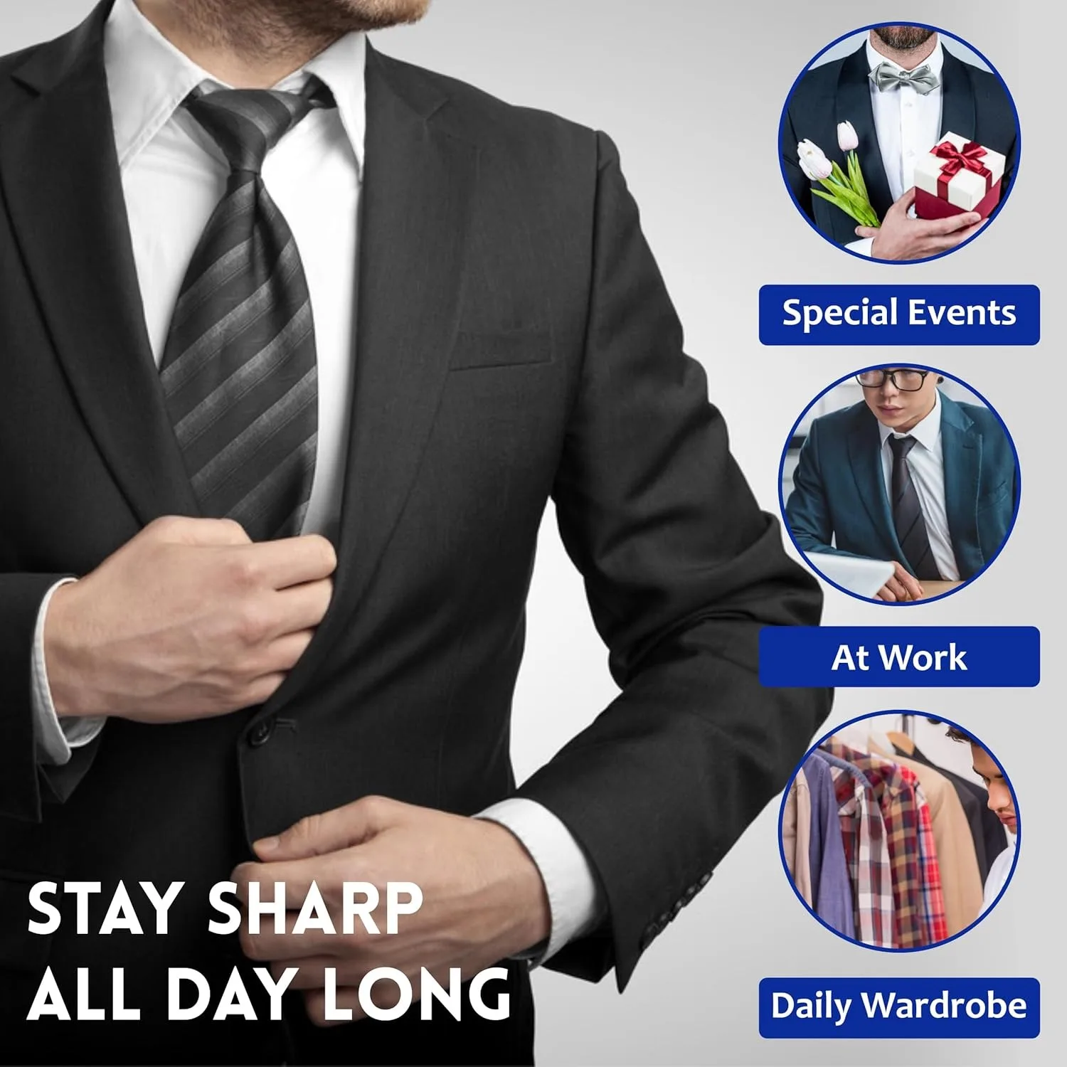[4 pares] reforços de colarinho de aço inoxidável com 8 ímãs, colarinho magnético permanece reforços de colarinho de camisa de metal para homens