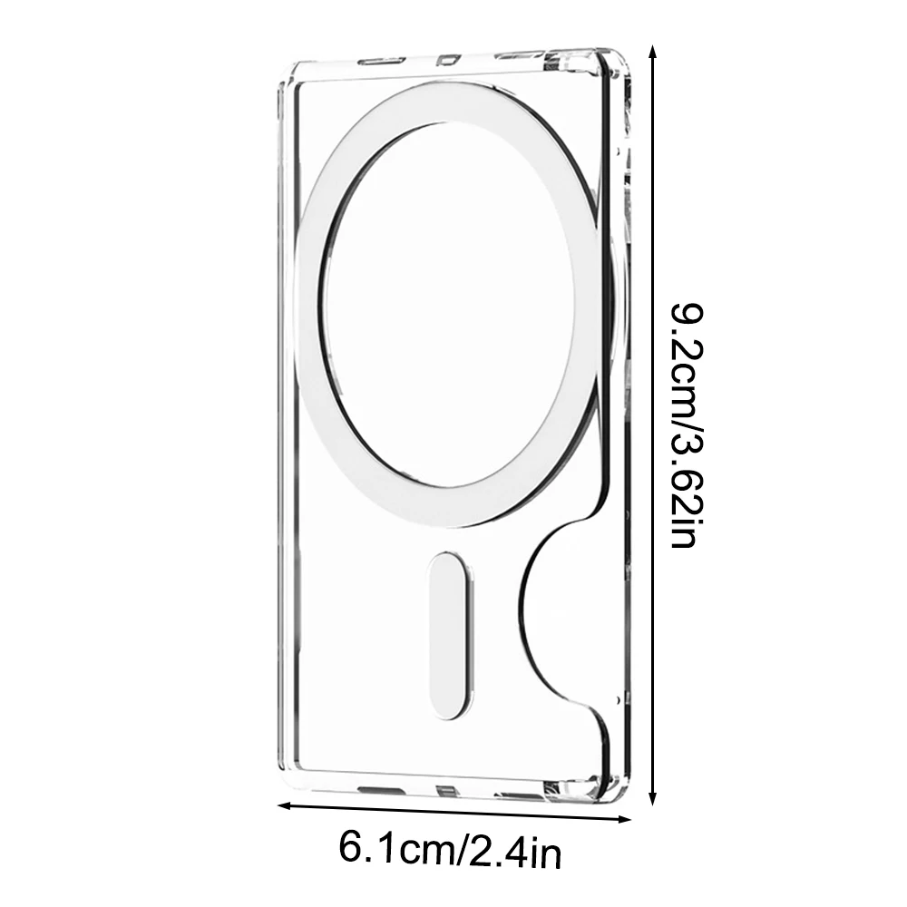 Portafoglio magnetico trasparente Custodia in plastica ad forte adsorbimento Custodia portatile con slot per schede per iPhone 16 15 Pro Max 14 13 12 per uomo