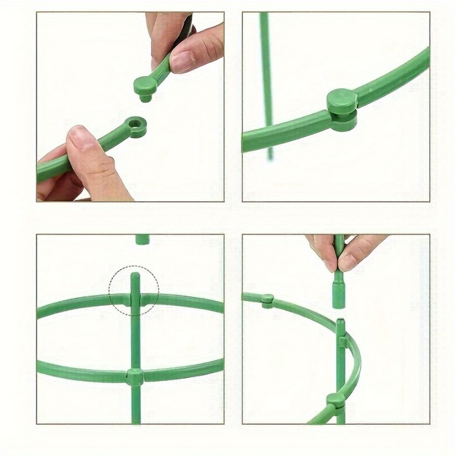 9 Pz/set 3 Strati Supporto per Piante Picchetti per Piante Anello di Supporto per Piante Rotondo Supporto per Gabbia per Piante in Plastica Vaso di Fiori Arrampicata Traliccio