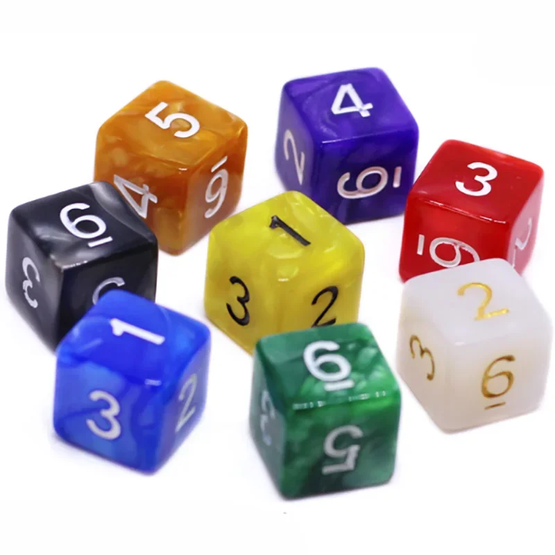 8 Teile/los Quadratische Eckenwürfel Set Bunte Undurchsichtige Acryl 6-seitige Würfel Club/Party/Familienspiele