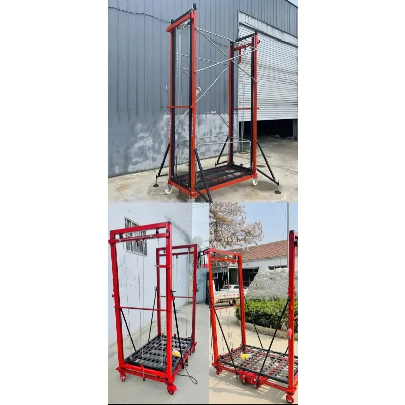 Scaffaldo di sollevamento portatile per interni ed esterni 2-8 metri di altezza portante 600 kg scala elettrica decorazione mobile personalizzabile