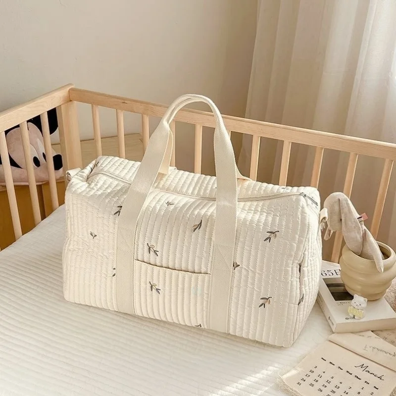 Bolsa de viagem bordada, grande capacidade, leve, dobrável, duffle, fim de semana, portátil, ombro, crossbody, boston, bolsa de mão