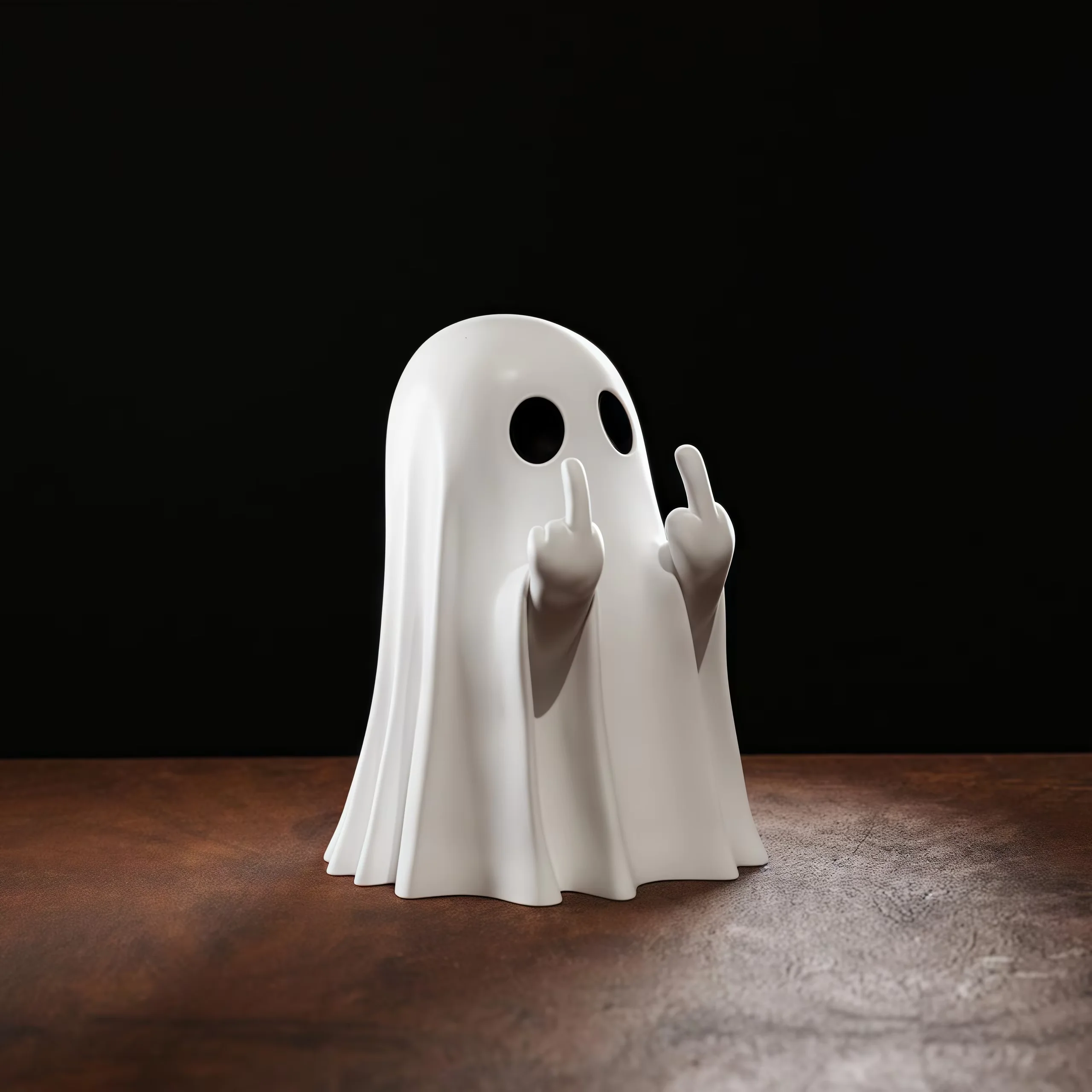 Nuova carina statua di fantasma con dito medio, piccola decorazione di Halloween per centrotavola domestico per tavolino, adorabile figura horror