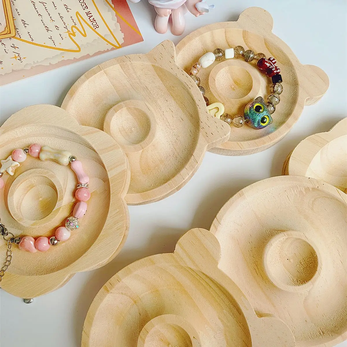 1pc DIY Houten Beading Design Board Geschikt Voor Sieraden Maken Armbanden Kettingen Ambachten Dienblad Praktische Display