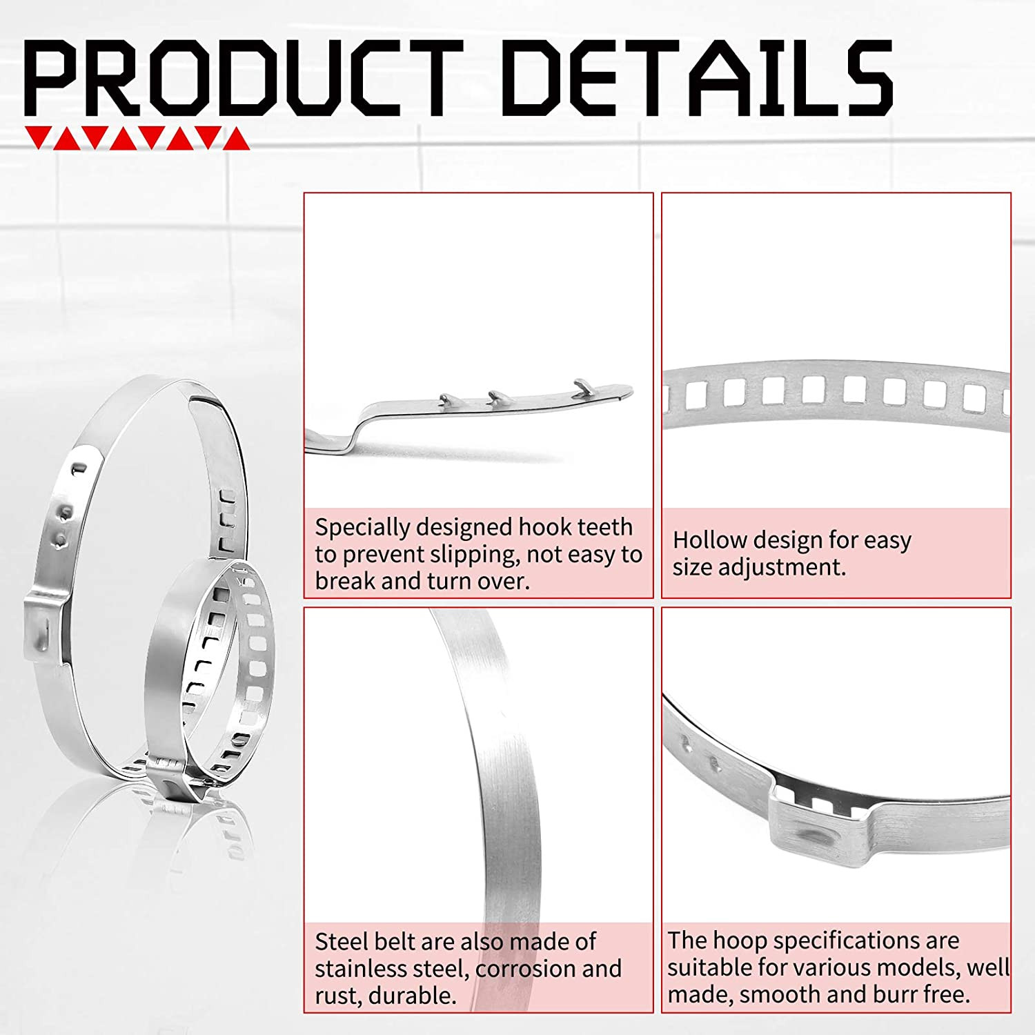 24pcs braçadeira de inicialização CV para carro ajustável em aço inoxidável ​ Kit de braçadeira de inicialização conjunta CV do eixo Clipe de junta do eixo de acionamento 25-50mm 50-120mm