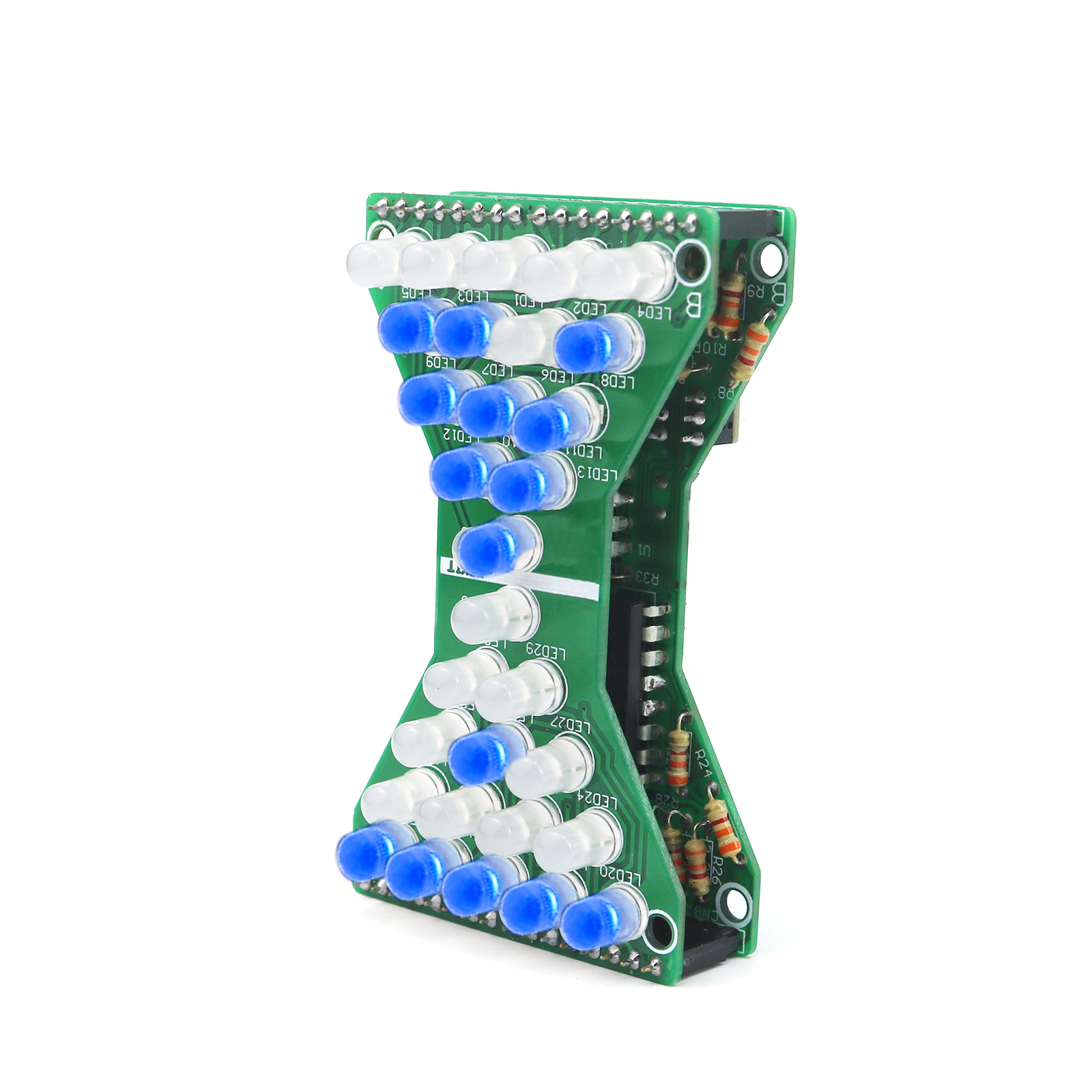 DIY Electronic Kit Hourglass LED Double Layer PCB Board Flashing Light Components Welding Soldering Practice For School Student