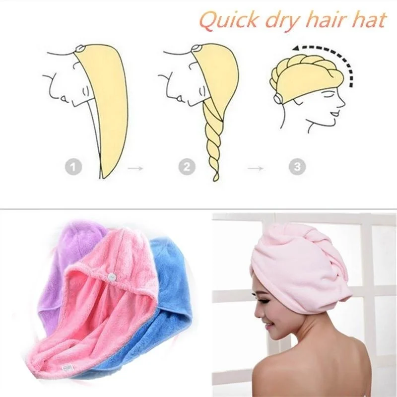 Asciugamano per capelli Asciugamano per capelli ad asciugatura rapida Asciugamano per asciugare i capelli in microfibra super assorbente in velluto corallo Turbante per capelli ad asciugatura rapida