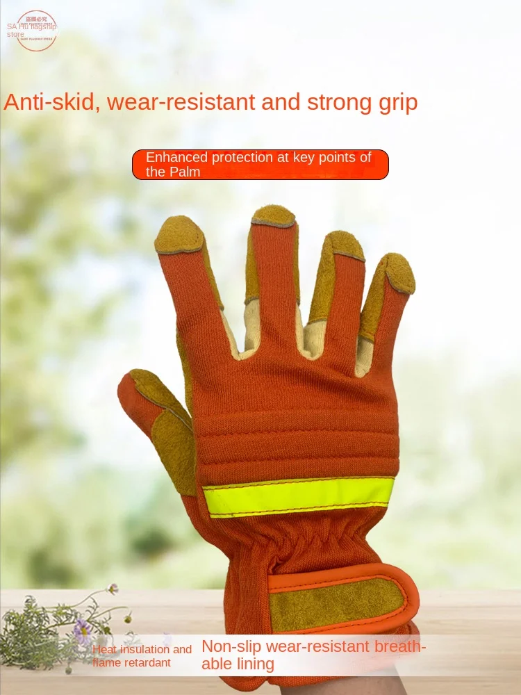 Fire Gloves Fire-Proof Flame-Retardant High-Temperature Resistant And Heat-Insulating  Special Rescue Gloves For Firefighters