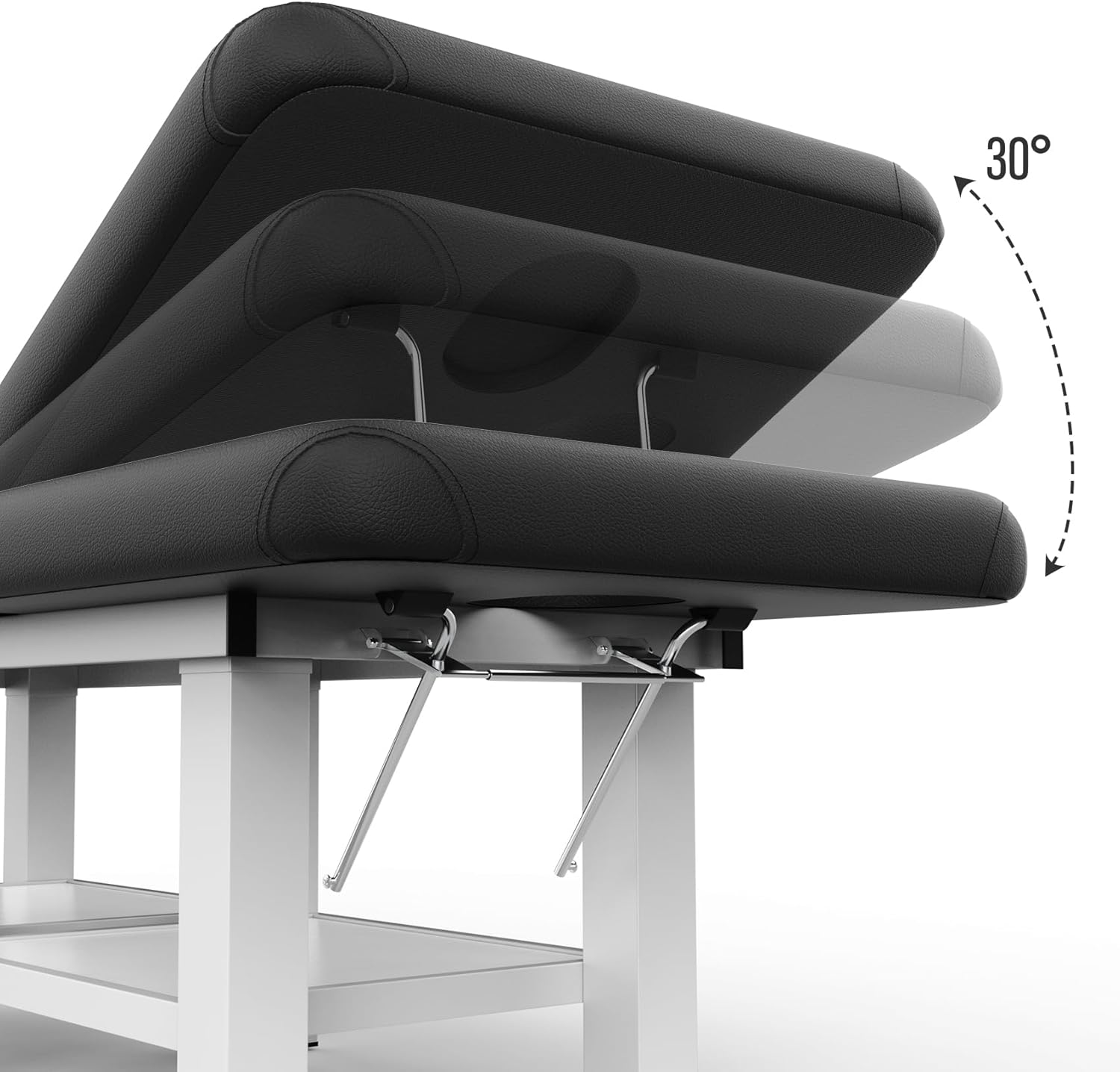 Stationary Massage Table, 75”L 31.5''W Heavy Duty Height Adjustable Esthetician Bed w/Facial Cradle, 800LBS Metal Frame