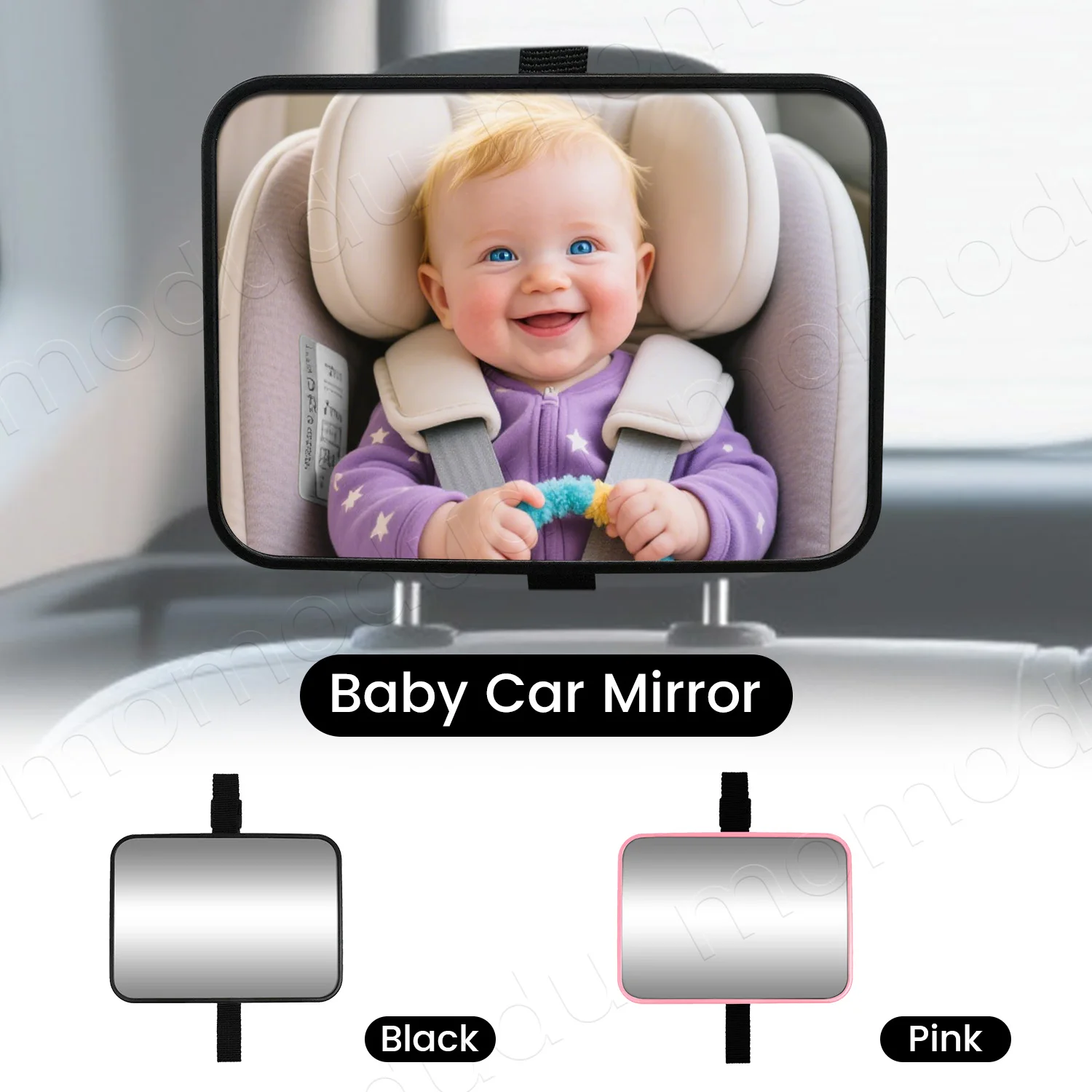 Espelho retrovisor para carro de bebê, espelho retrovisor infantil para monitoramento de veículo, assento traseiro universal, espelho para carro de bebê