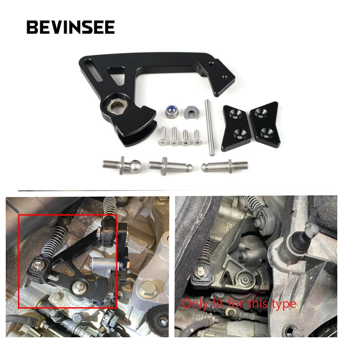 Bevinsee ajustável curto shifter alavanca braço 6 velocidade manual kit para vw para golf mk7/7.5 mk8 mk6 para scirocco mk3 para audi a3 s3