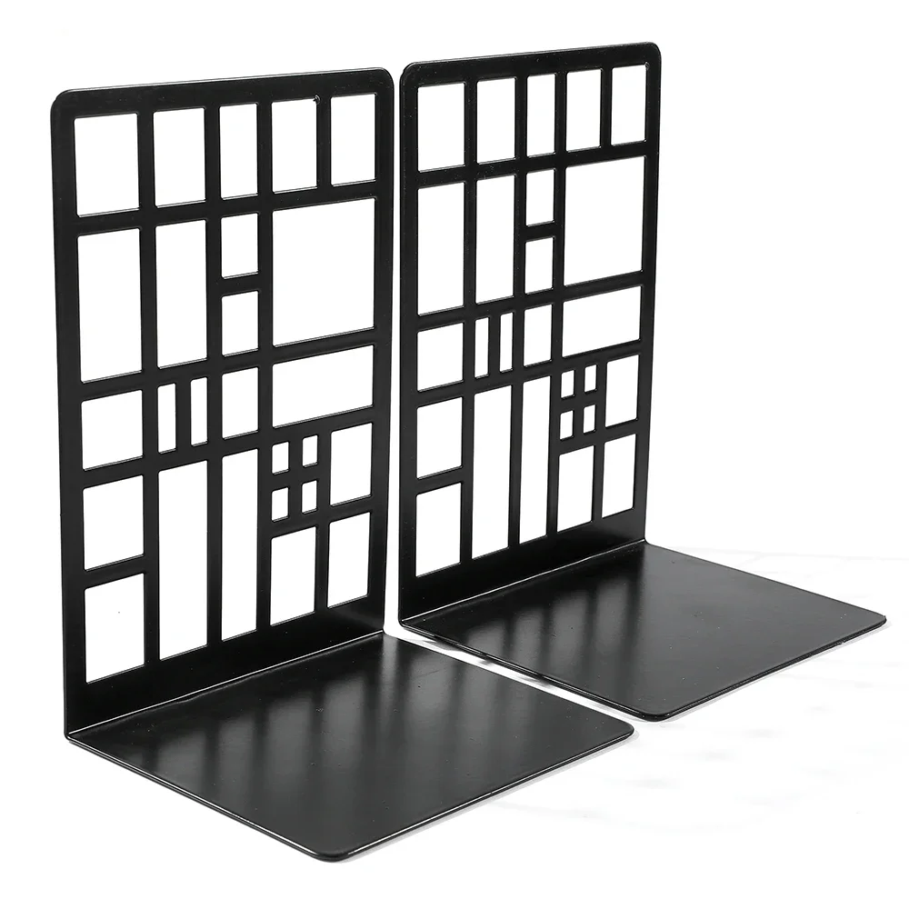 2pcs ตู้หนังสือราวบันได Book End ตู้หนังสือ End Heavy Duty Book End เก็บตู้หนังสือ Home Book End ผู้ถือหนังสือเหล็กตู้หนังสือ