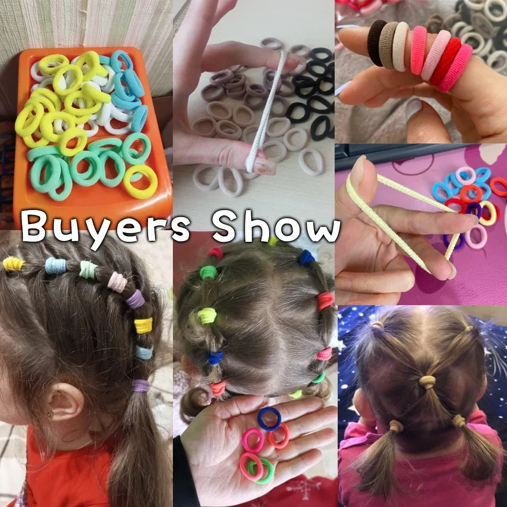 20 unids/lote, lazos elásticos básicos coloridos de nailon para el cabello para niñas, coleta para sujetar, banda de goma, accesorios para el cabello de moda para niños