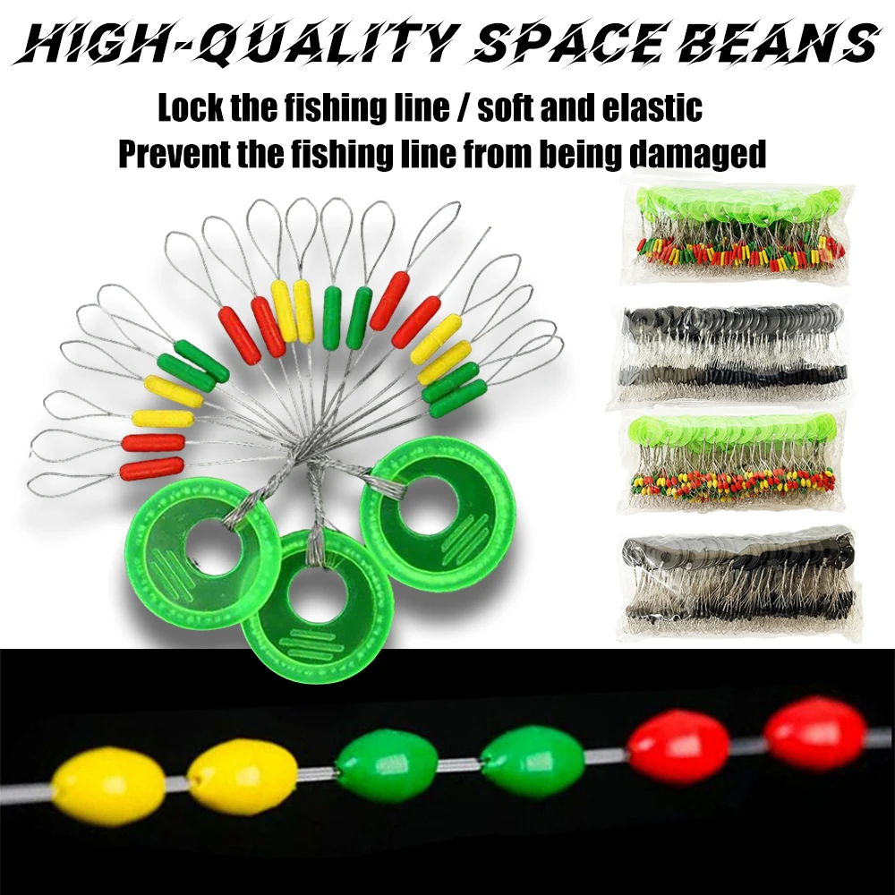 600 pz 100 gruppi fagioli spaziali galleggiante da pesca accessori per la pesca articoli da pesca attrezzatura da pesca pesca alla carpa galleggiante da pesca stop