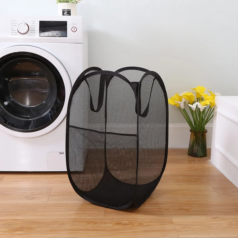 Grote capaciteit vuile kleren mand opslag emmer mesh badkamer draagbare opvouwbare vuile kleren mand