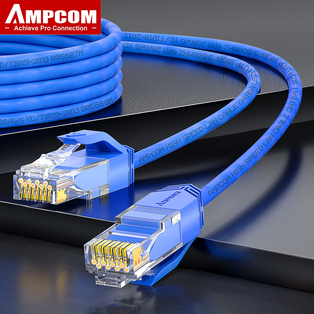 Cable Ethernet AMPCOM, Cable Lan RJ45 ultrafino CAT6A Cable de red UTP RJ 45 Cable de conexión para ordenadores de escritorio Módem Router