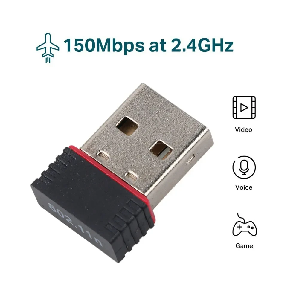 150 Mbps USB WiFi-adapter Draadloze netwerkkaartadapter WiFi Dongle voor desktoplaptop PC Windows