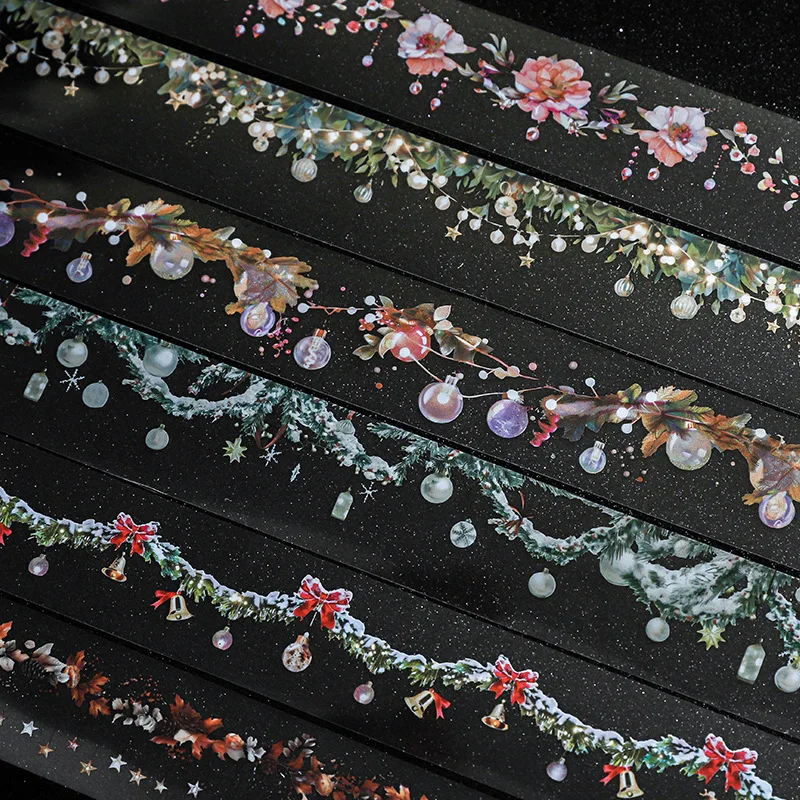 นายกระดาษ, Starry Lights Series เทป PET, คริสต์มาสขอบภูมิทัศน์เทปเต็นท์มือ DIY ตกแต่งภูมิทัศน์เทปหมุนเวียน