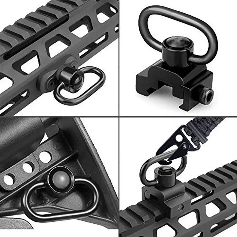 Pulsador de separación rápida resistente con soporte giratorio QD de 1,25" giratorios 360 °   Giratorio para eslinga de rifle de dos puntos fácil de montar