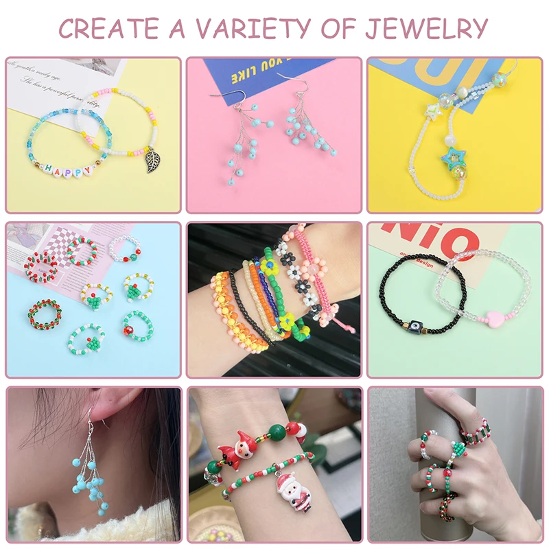 약 5200Pcs24 그리드 쌀 구슬 상자 수제 DIY 쥬얼리 팔찌 귀걸이 Kandi 쥬얼리 액세서리 재료