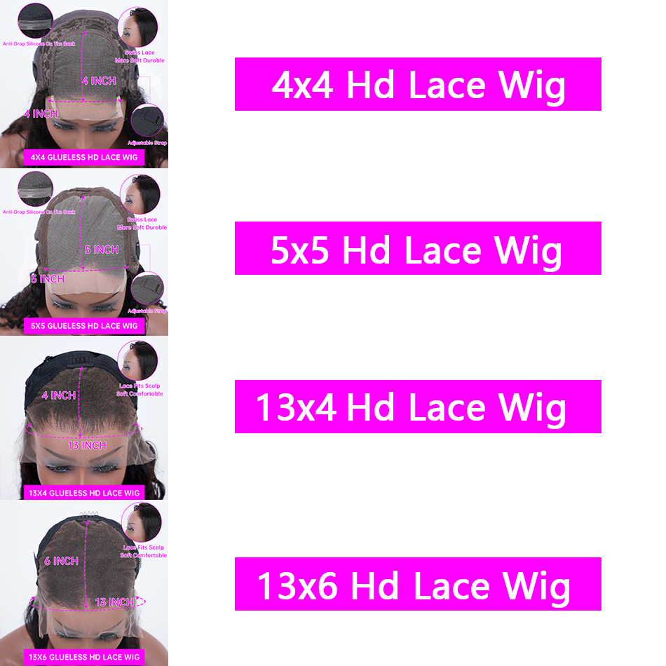 Body Wave 13x4 สีส้มขิงลูกไม้ด้านหน้าวิกผมผมมนุษย์ผู้หญิง 13x6 Hd Glueless วิกผมลูกไม้ด้านหน้าด้านหน้า 4x4 ปิดวิกผมมนุษย์