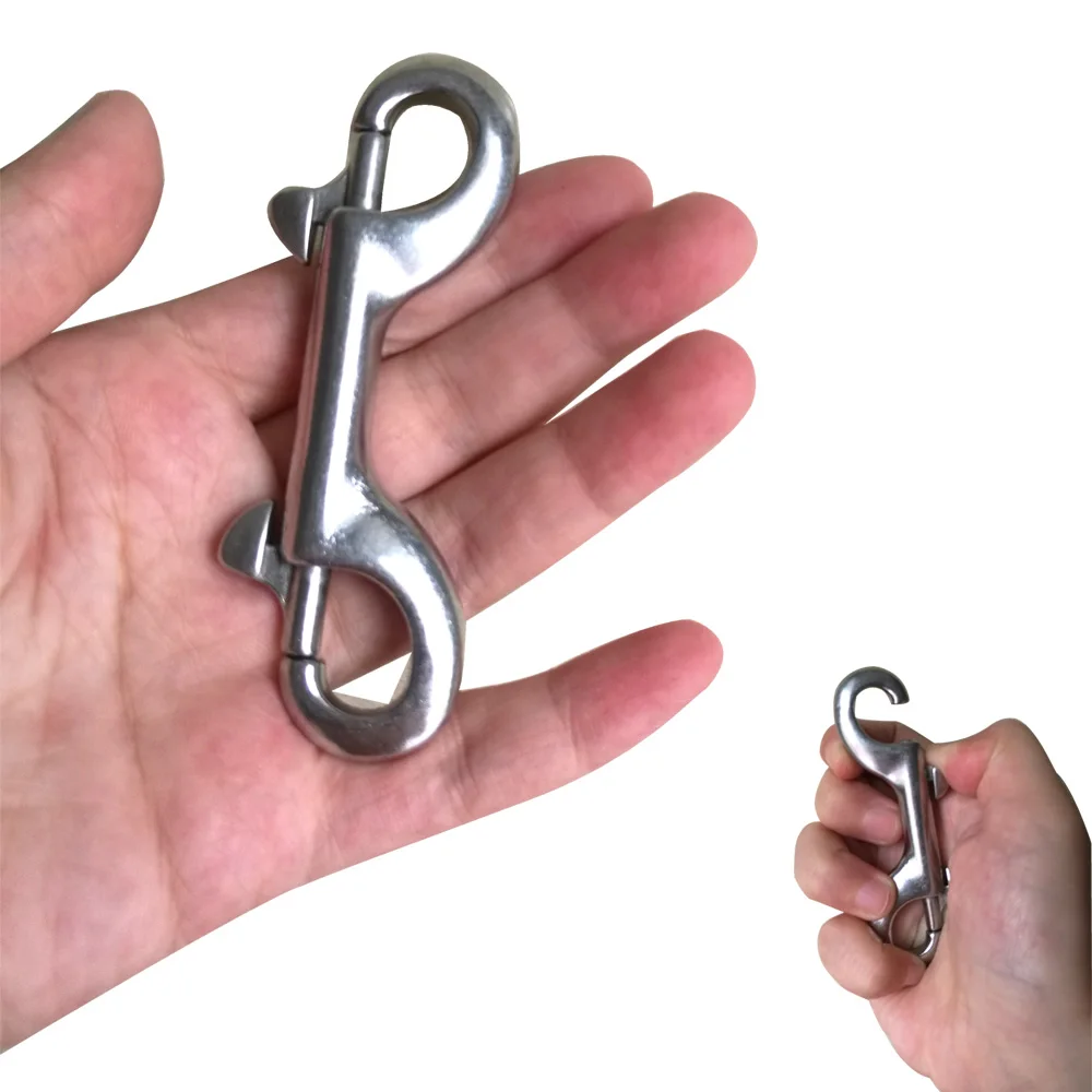 1PCS 2PCS 316 สแตนเลสสตีลดําน้ํา Double End Snap Hook Marine Grade เรือ QUICK RELEASE Key แหวน Bolt คลิปหัวเข็มขัด