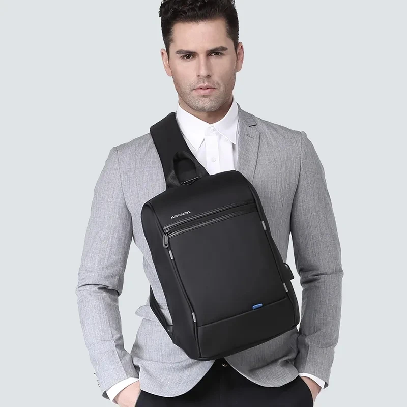 キングストン-男性用ラップトップバッグ,シングルショルダーバッグ,チェストバッグ,防水,小,13.3インチ