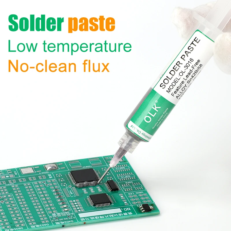Niedrige Temperatur, kein Reinigen für Löten, IC-Leiterplatte 138 ℃   Smd Telefon Reparatur Manuelle Reparatur Patch Diy Zinn Schweißen Lotpaste 30g/50g