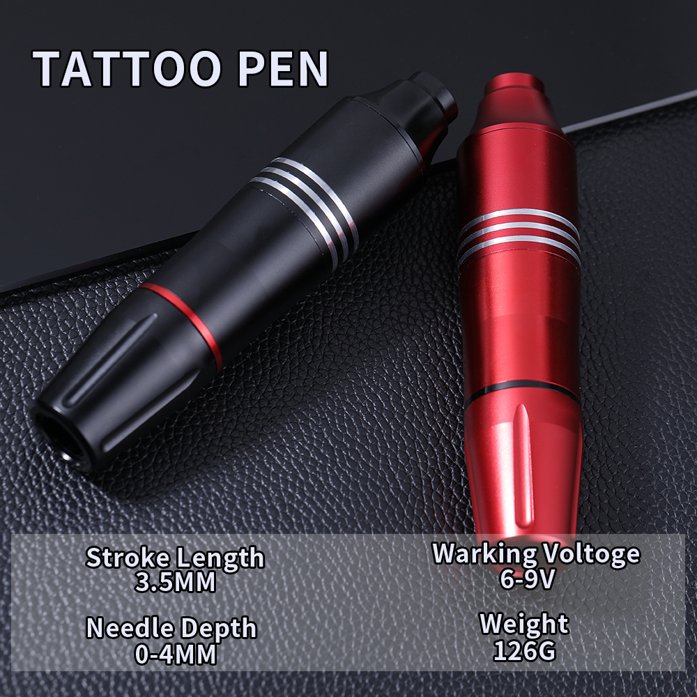 Kit profissional de máquina de tatuagem rotativa sem fio com 10 agulhas de cartucho, conjunto completo para tatuadores e iniciantes