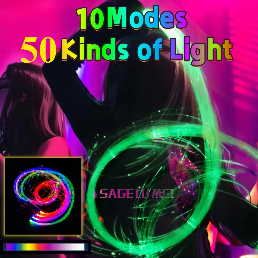 Neue Led Dancing Fiber Optics Whip 360° ° Schwenkbare RGB leuchtende Pixelpeitsche, wiederaufladbare Lichtpeitsche, Disco-Tanzlampe, Party, Festival, Seil