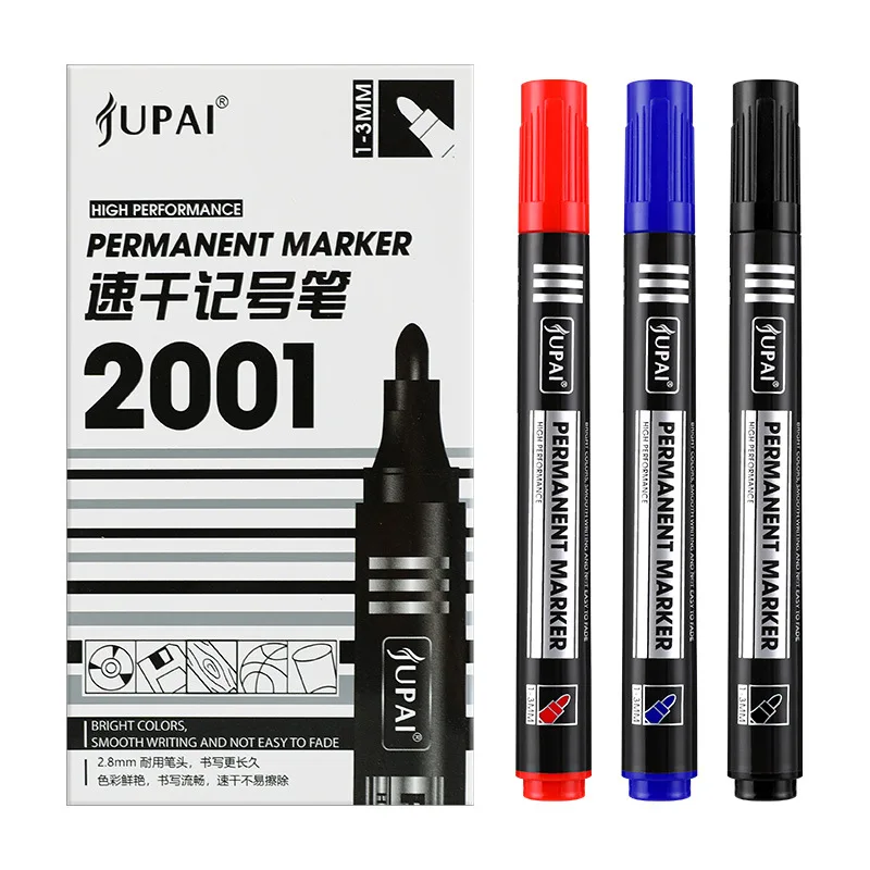 3/6 Cái/bộ Thường Trực Bút Đánh Dấu Mỹ Điểm Mực Chống Thấm Nước Mỏng Ngòi Thô Ngòi Đen Xanh Màu Đỏ 1.5mm Mịn Màu Bút Bút