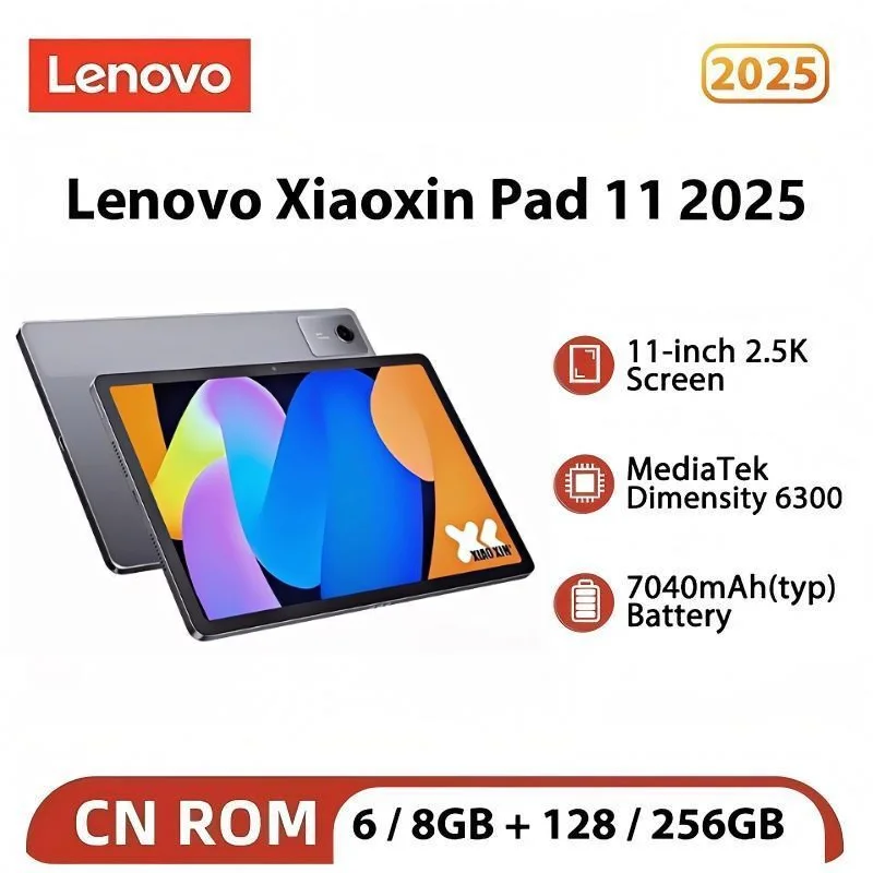 Original New Lenovo Xiaoxin Pad 11 2025 Tab 128GB 256GB ROM MTK Dimensity 6300 11" 2.5K Screen 7040mAh WIFI Android Pads Tablet