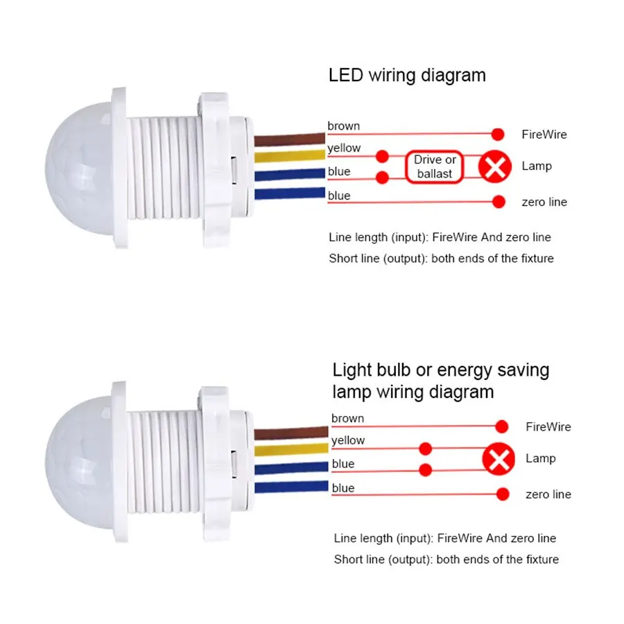 2 pçs pir sensor de movimento detector interruptor inteligente casa interior ao ar livre luz infravermelha 110v 220v modo atraso tempo ajustar interruptor iluminação