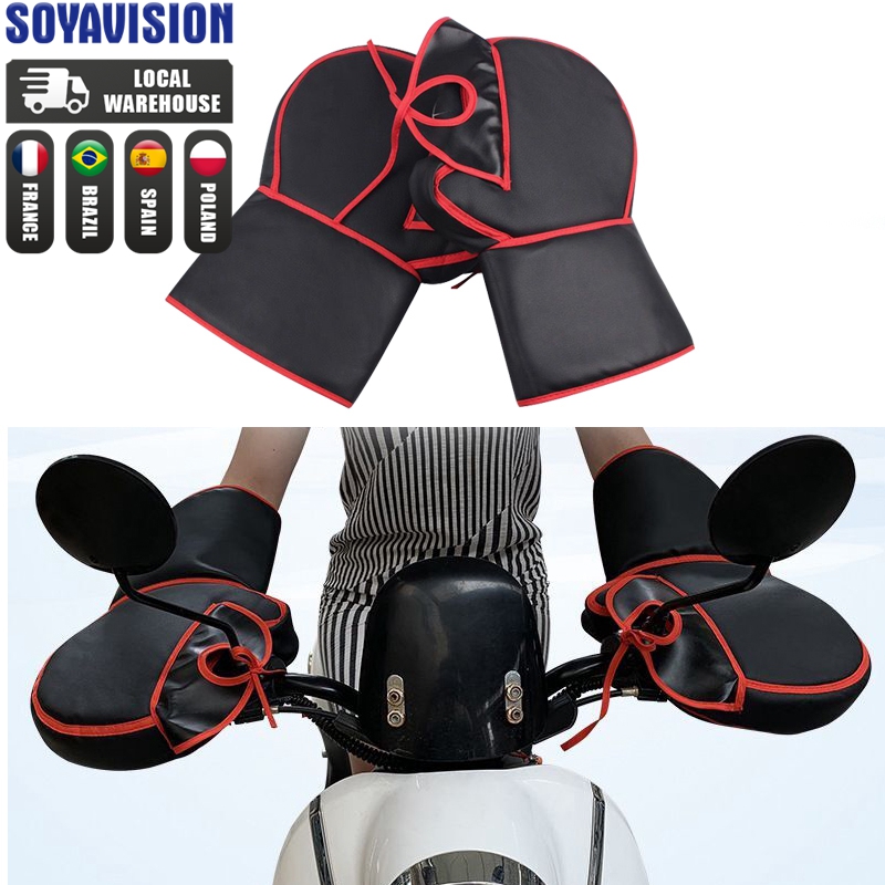 Schützende Motorrad Roller Dicke Warme Lenker Muff Grip Griff Bar Muff Regendicht Reiten Winter Wärmer Thermische Abdeckung Handschuhe