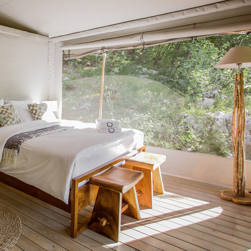 Tienda de campaña de lona elástica impermeable para acampar al aire libre, Tipi de lujo, Casa del desierto, Hotel, pirámide, Tipi