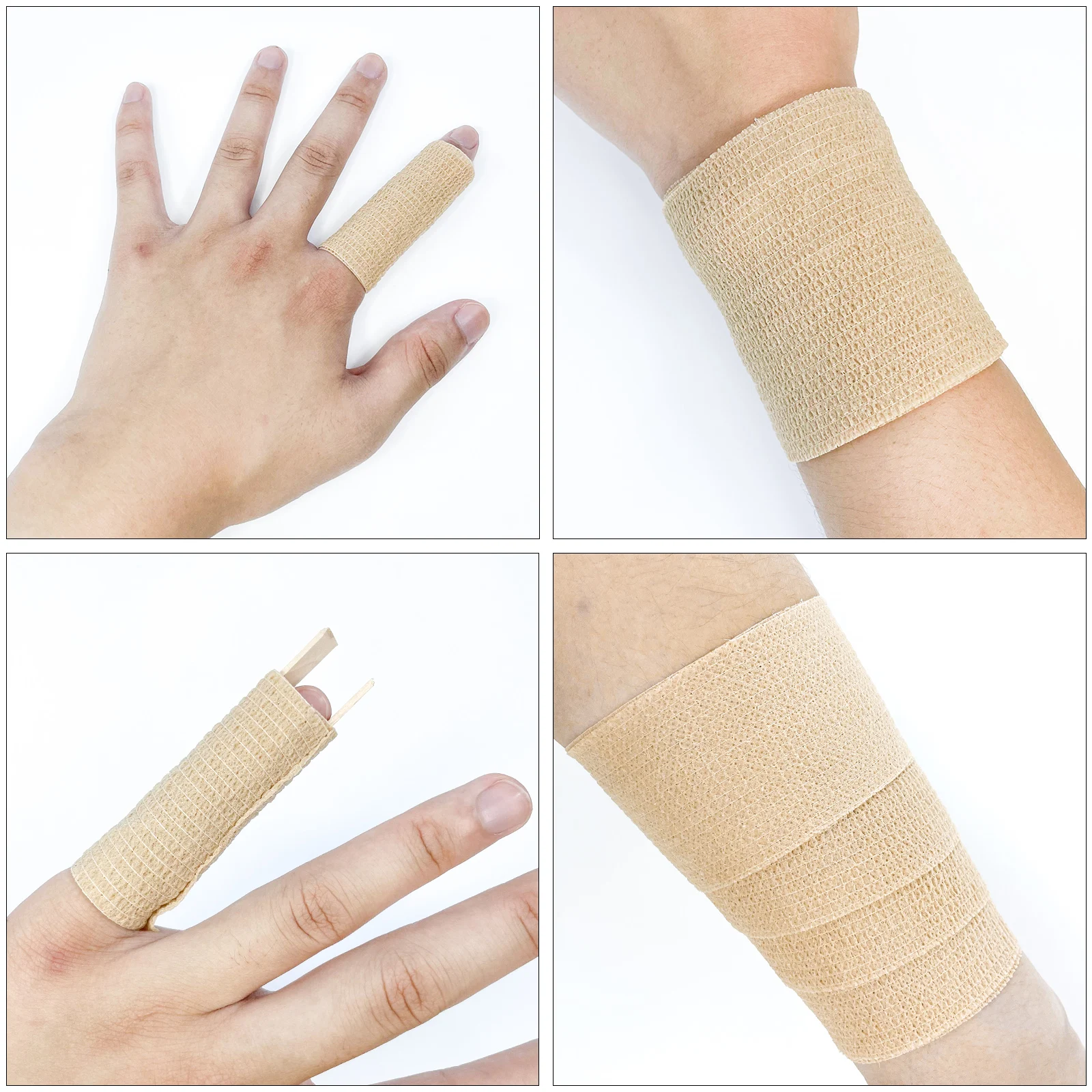 1 ม้วน 2.5/5/7.5/10 ซม.* 4.6 M ไม่ทอ Elastic Self กาวผ้าพันแผลผ้าพันแผลเหนียวสําหรับกีฬา Fixing นิ้วมือขา