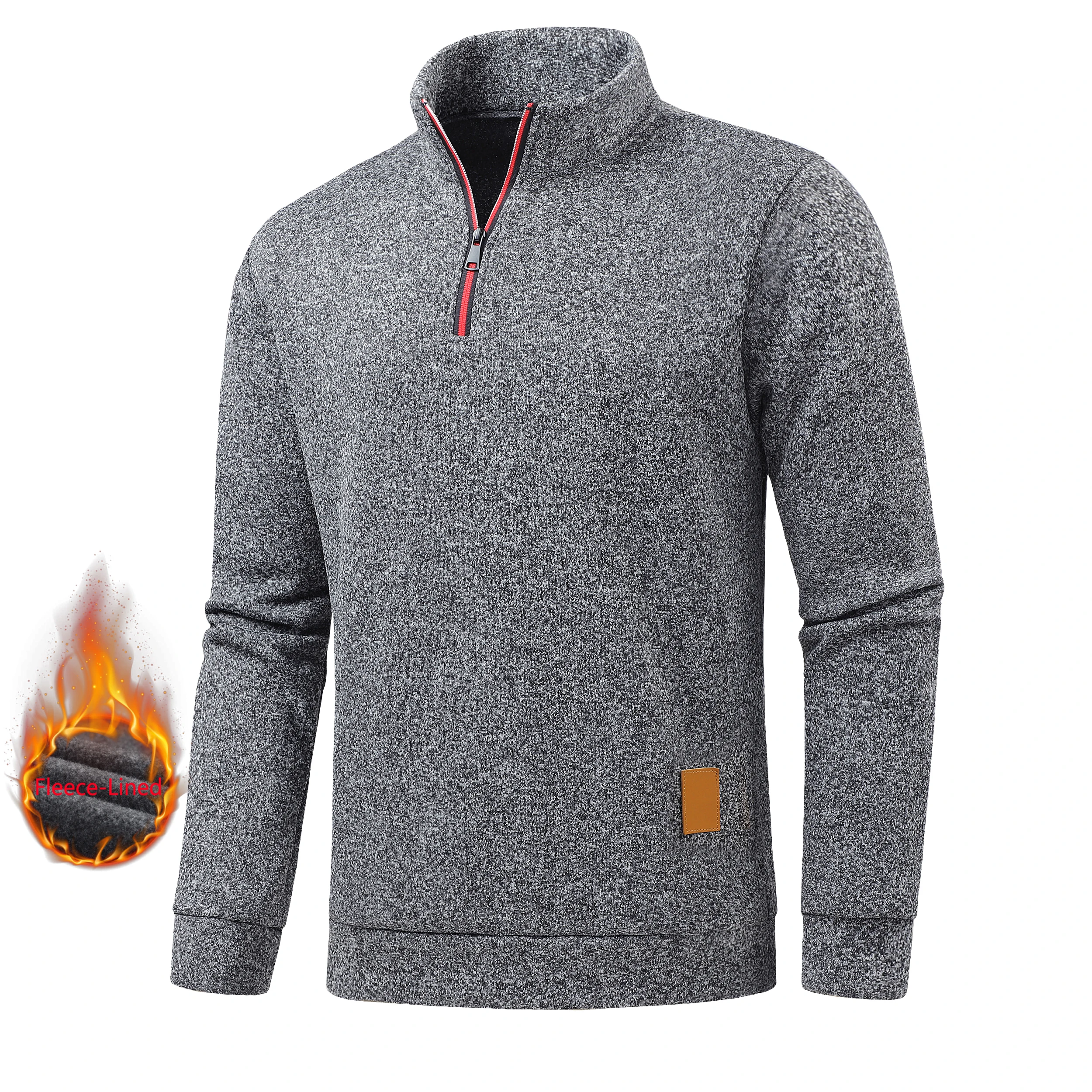 Jesienne męskie bluzy z krótkim zamkiem, gładkie pulowery z długim rękawem, golfy, streetwear, zimowe ciepłe kurtki, płaszcze sportowe.