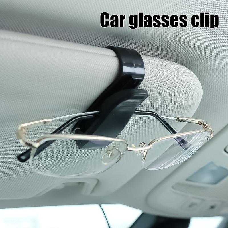 Caja de gafas con visera para coche, Clip para gafas de sol, soporte para tarjetas y billetes, estuche de sujeción Universal, accesorios para coche, 2/1 Uds.