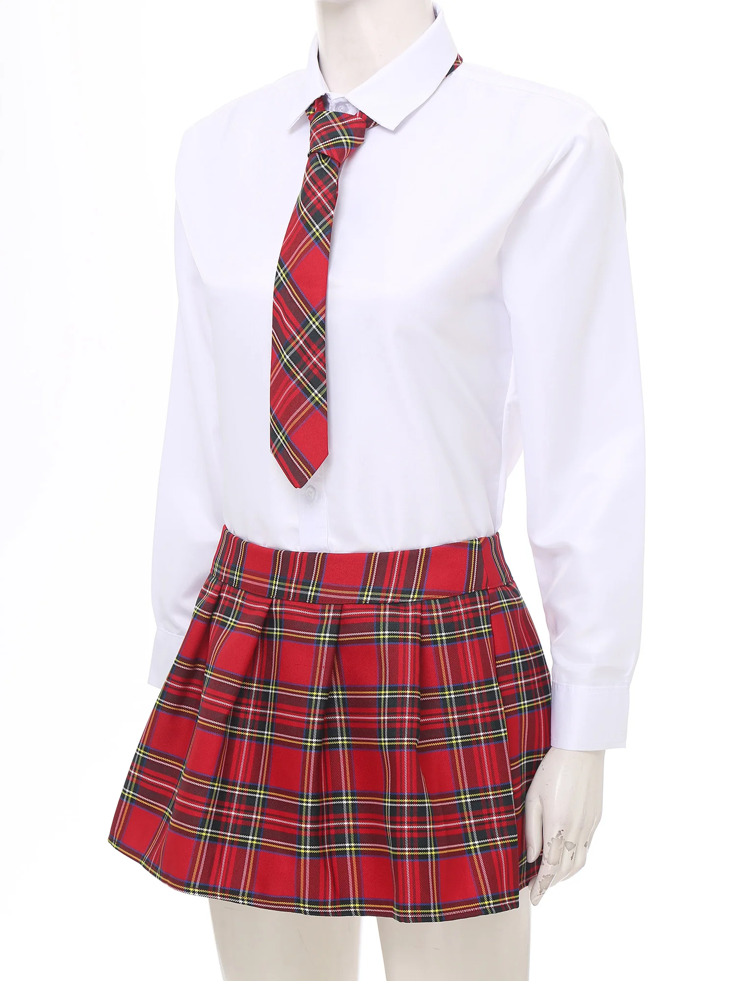 Damen-Minirock mit Reißverschluss, kariert, plissiert, mit Krawatte, japanische Schulmädchen-Uniformröcke, Cosplay-Kostüm, Kostüm, Ball-Outfit