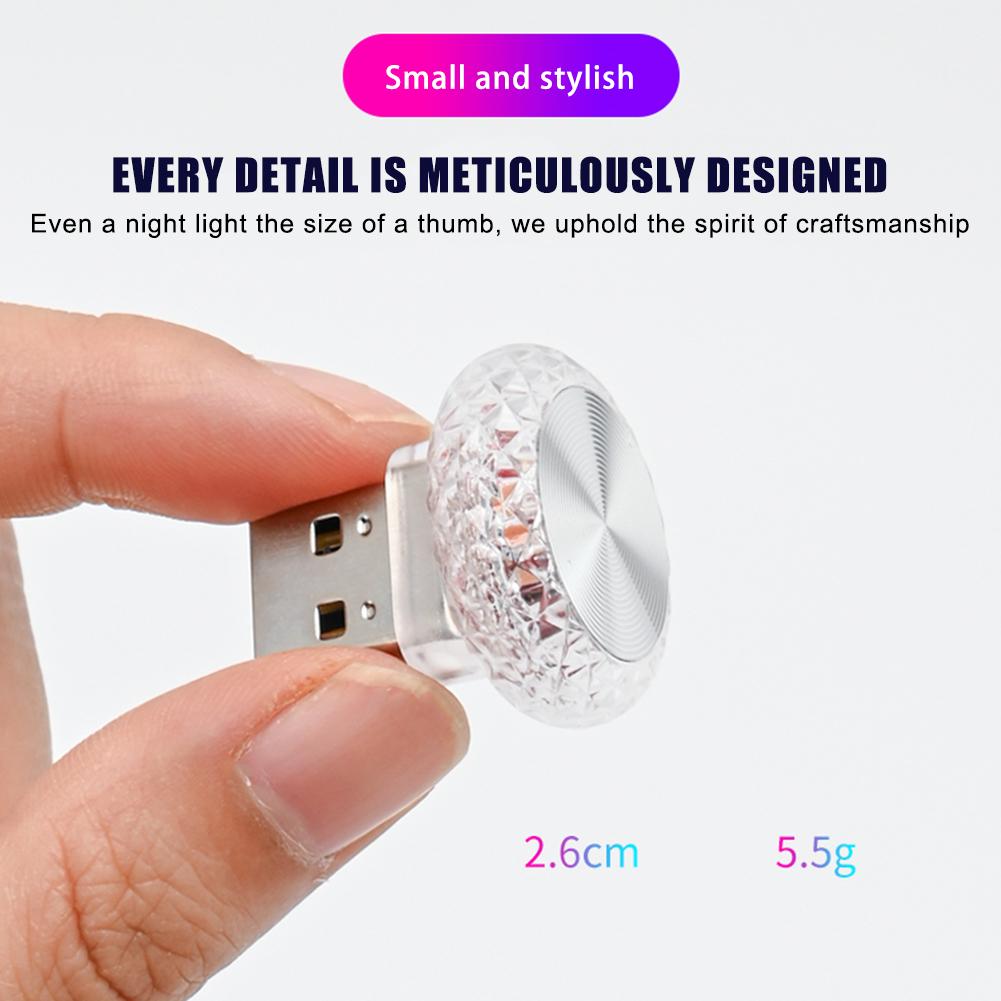 Portable Car USB Ambient Light Mini LED Decorative Atmosphere Lamps For Auto Interior Environment Light Computer Light Plug Play