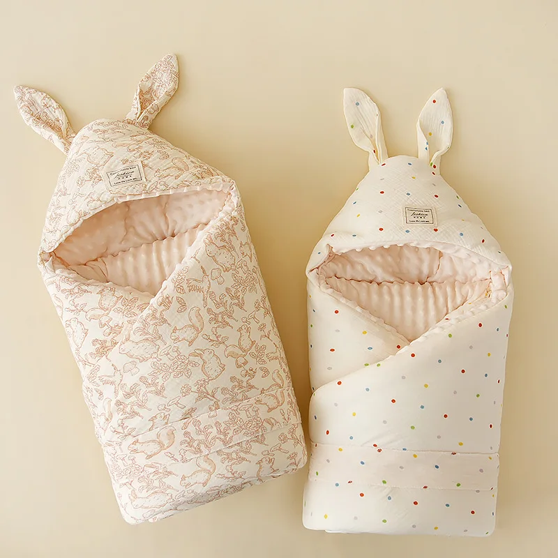 Newborn crepe bean blanket, junior high school fall and winter quilt, delivery room rabbit ears and cotton quilt