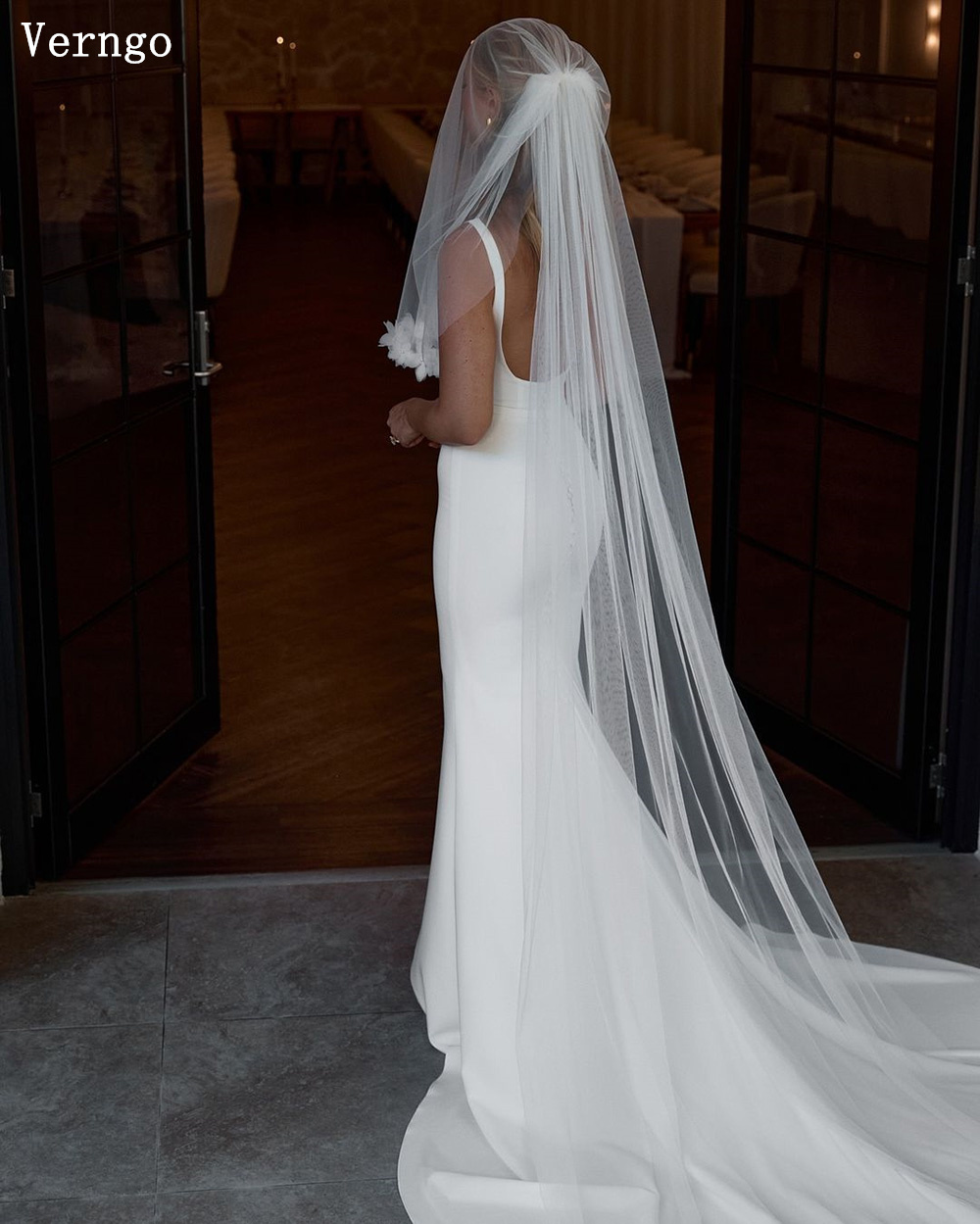 Женское свадебное платье с квадратным вырезом, открытой спиной и юбкой-годе