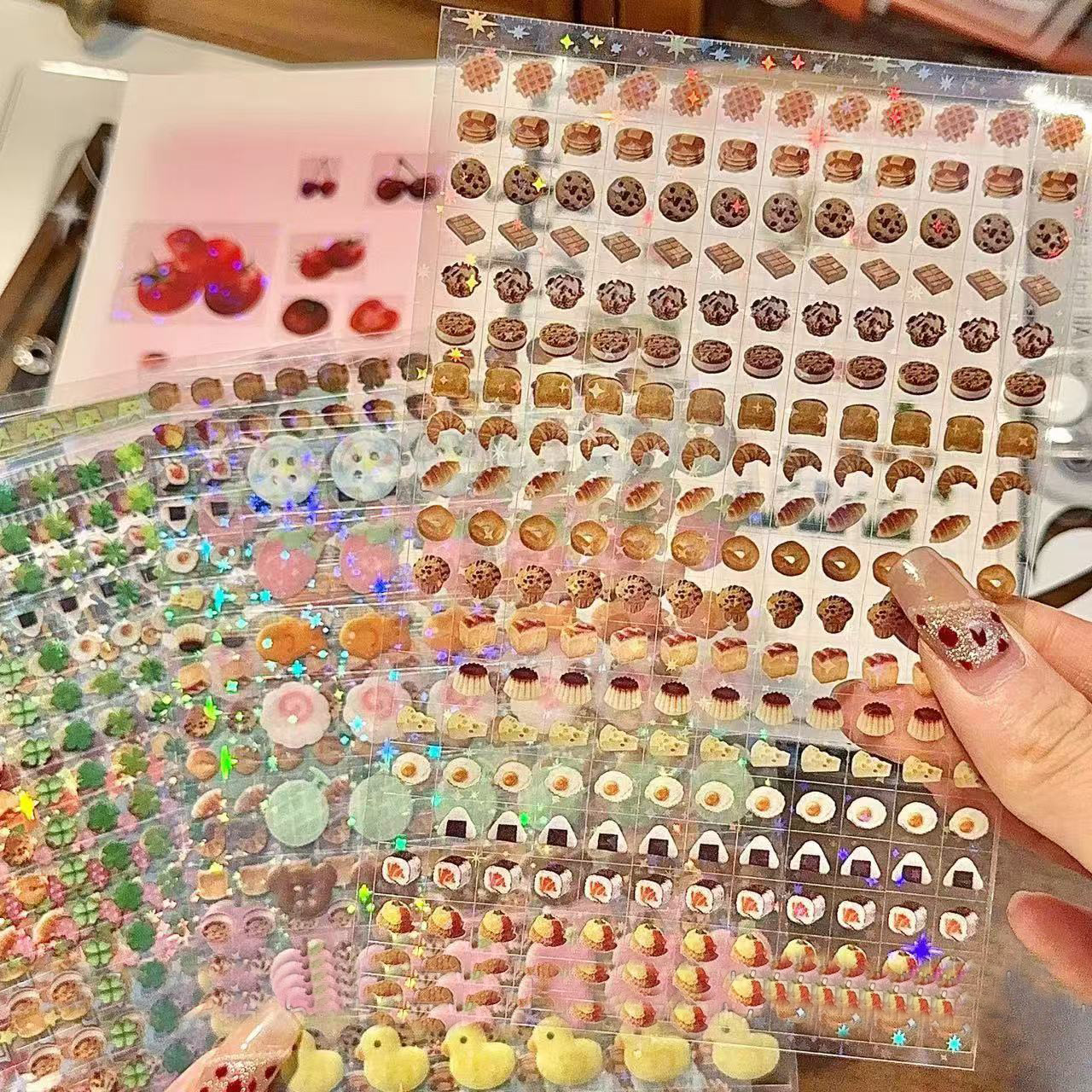 3/6Pcs Retro MINI Tomato Cube Transparent Film Stickers PET DIY Scrapbooking Decor Sticker Phone Decal Journaling Stationery