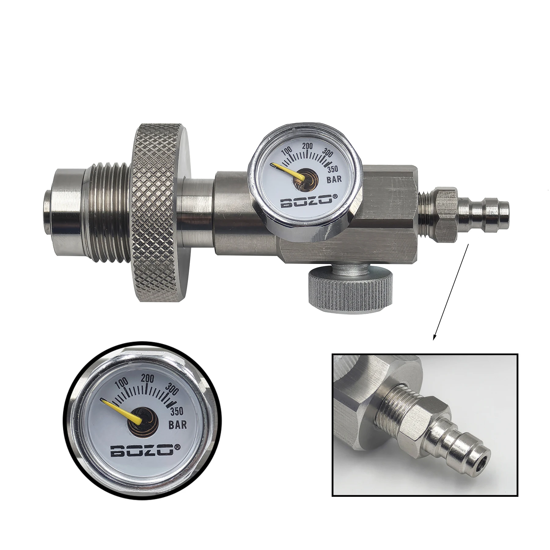 Lặn HPA Lấp Đầy Ga DIN G5/8 Làm Đầy Nạp Ga Sạc Lặn Thép Không Gỉ